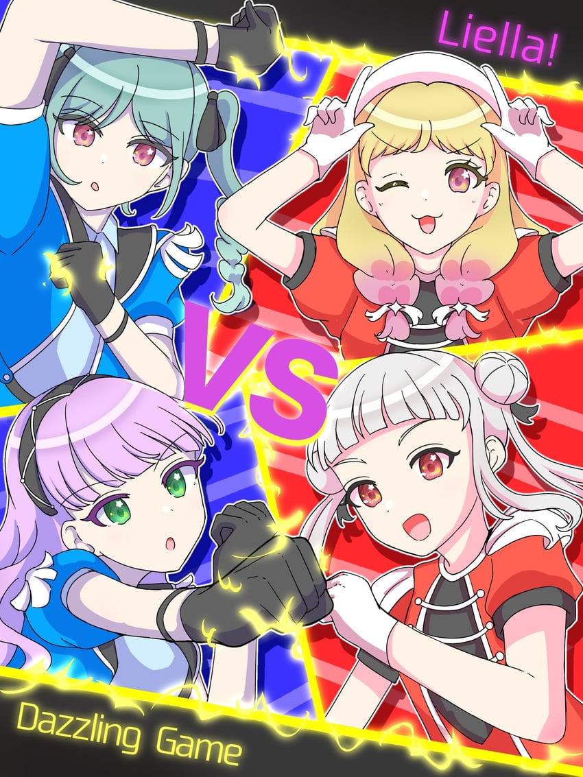 arashi chisato, onitsuka natsumi, wien margarete, and onitsuka tomari (love live! and 1 more) drawn by araha