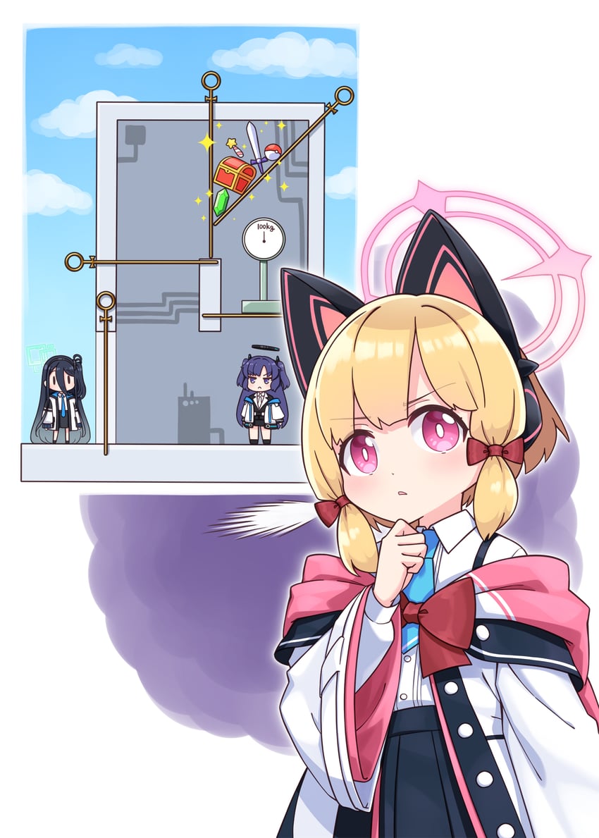 yuuka, aris, and momoi (blue archive and 5 more) drawn by harada_(sansei_rain)