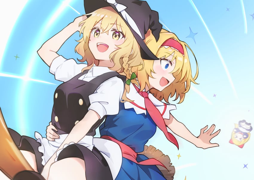 kirisame marisa, alice margatroid, and shanghai doll (touhou) drawn by chikuzen1996
