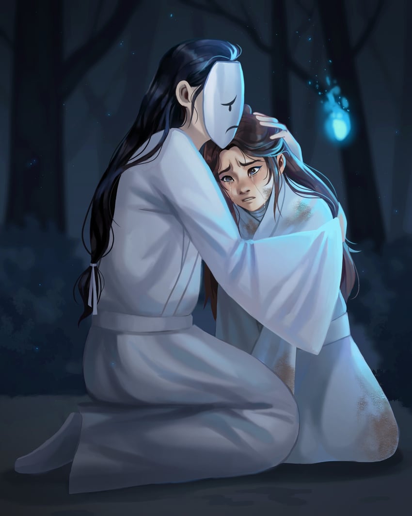 xie lian, hua cheng, and bai wuxiang (tianguan cifu) drawn by tadpole_art