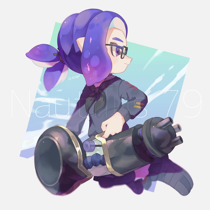 inkling player character and inkling girl (splatoon) drawn by sabata_saba