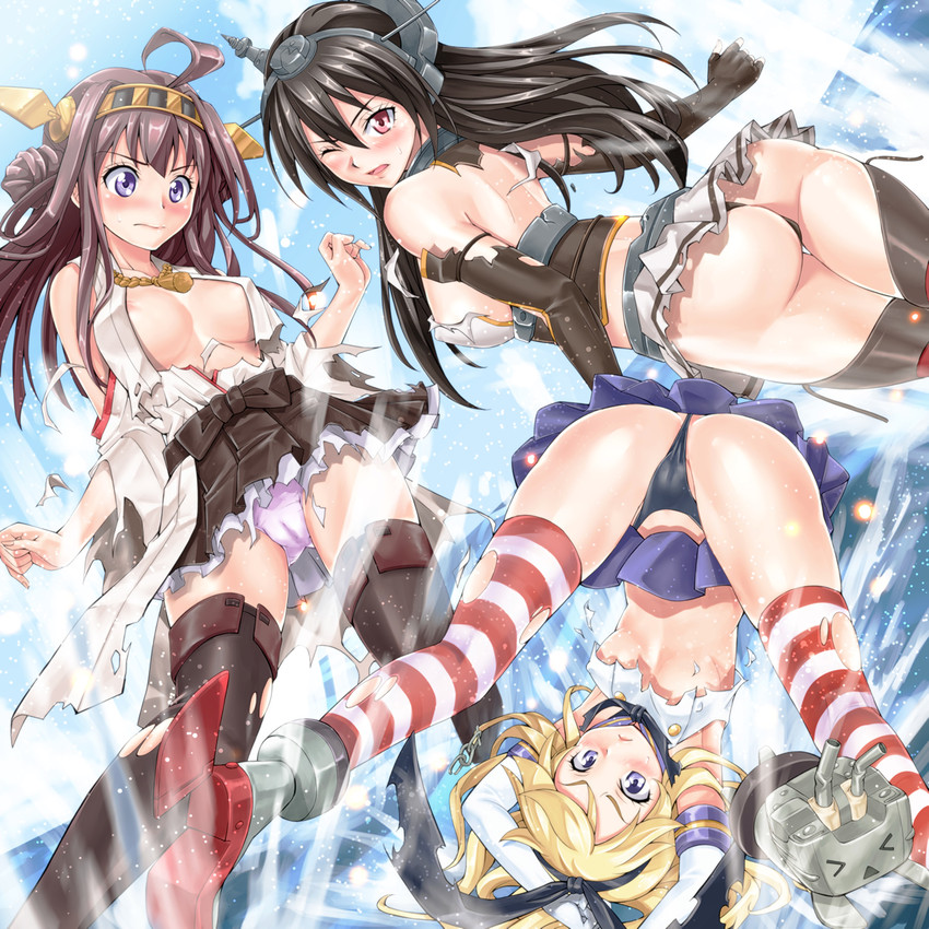 shimakaze, kongou, and nagato (kantai collection) drawn by koyuki_(kotatsu358)