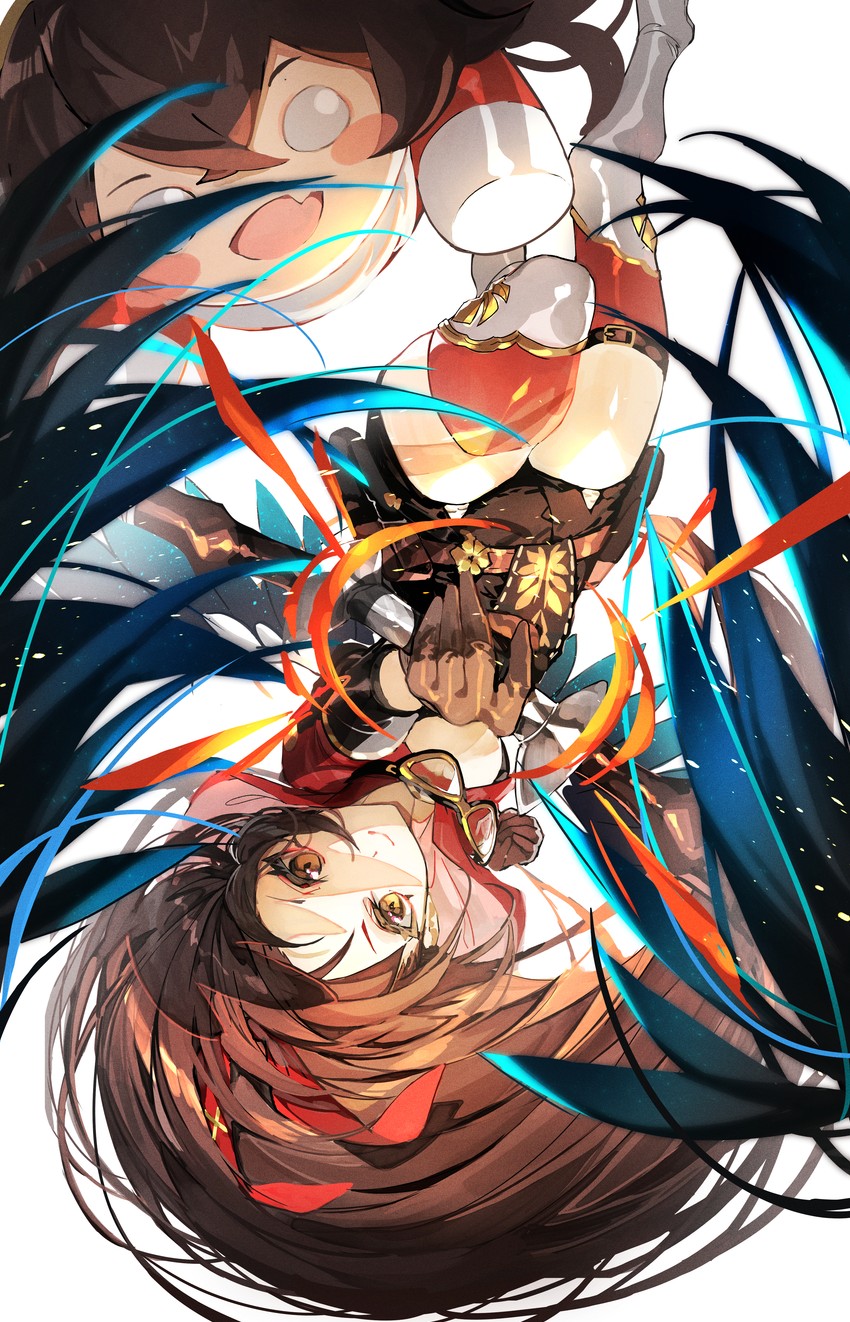 amber and baron bunny (genshin impact) drawn by mura_karuki