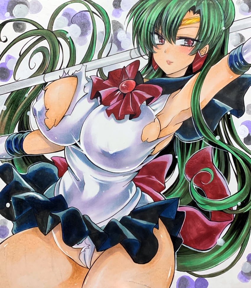 meiou setsuna and sailor pluto (bishoujo senshi sailor moon) drawn by twobee