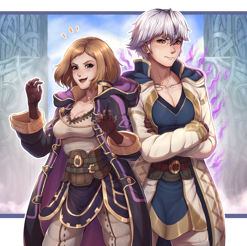 male robin, kiran, and female kiran (fire emblem and 2 more) drawn by evomanaphy