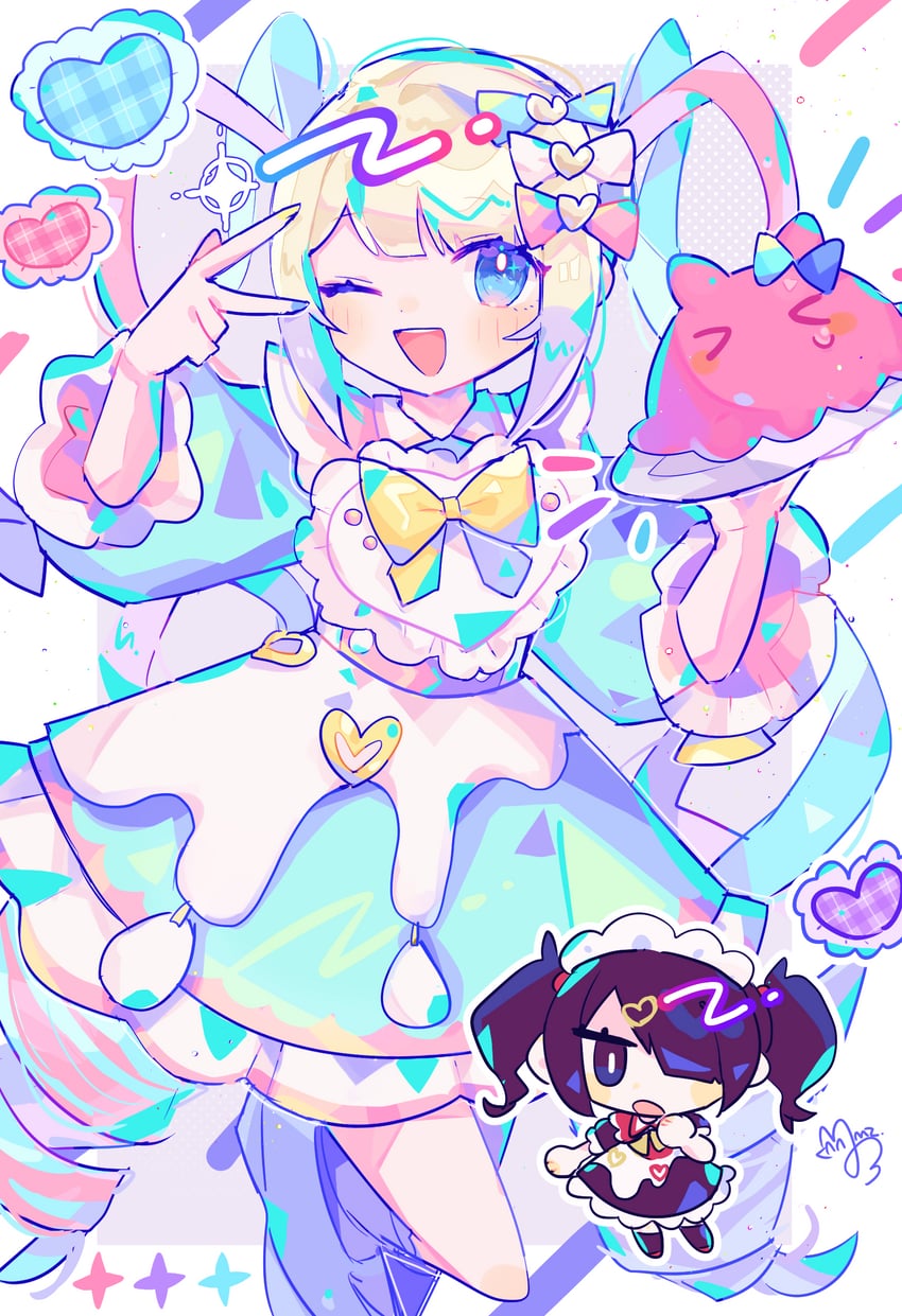 chouzetsusaikawa tenshi-chan and ame-chan (needy girl overdose and 1 more) drawn by sushiuma_m