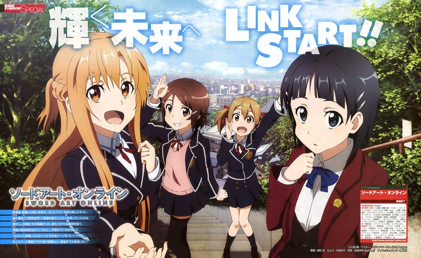 asuna, kirigaya suguha, silica, and lisbeth (sword art online and 1 more) drawn by homura_minori