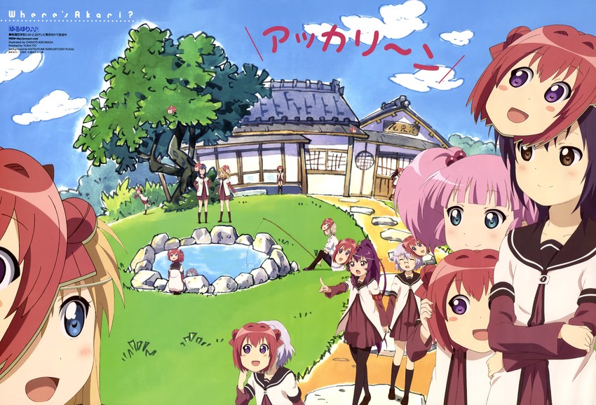 toshinou kyouko, akaza akari, funami yui, yoshikawa chinatsu, oomuro sakurako, and 6 more (yuruyuri and 1 more) drawn by kikunaga_chisato