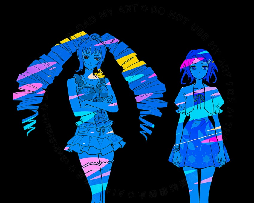 rinne and amou june (pretty series and 2 more) drawn by hirumeshi_(t9e2t8r2a9t)