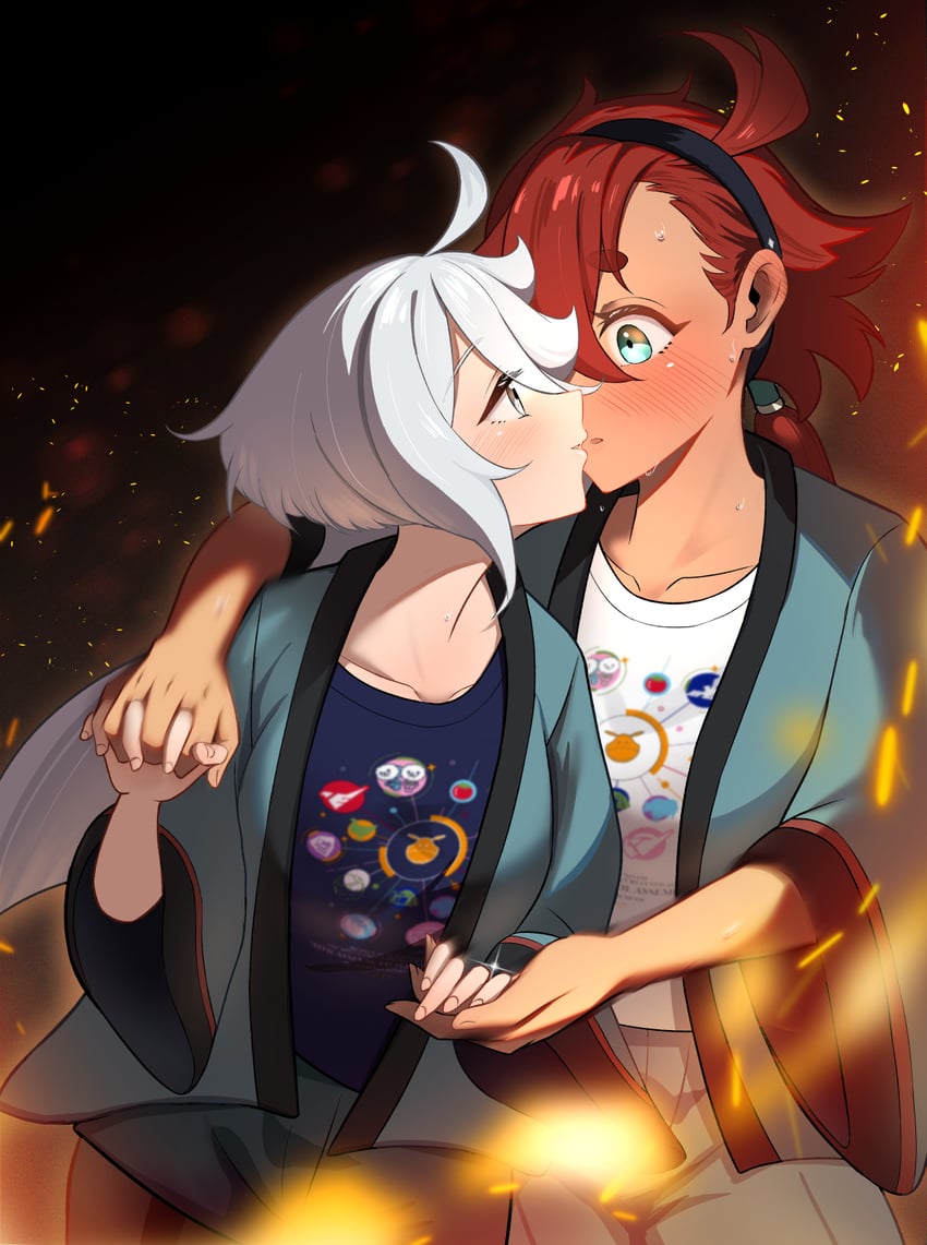 suletta mercury and miorine rembran (gundam and 1 more) drawn by shourai