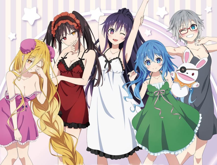 tokisaki kurumi, yatogami tohka, himekawa yoshino, yoshinon, hoshimiya mukuro, and 1 more (date a live)