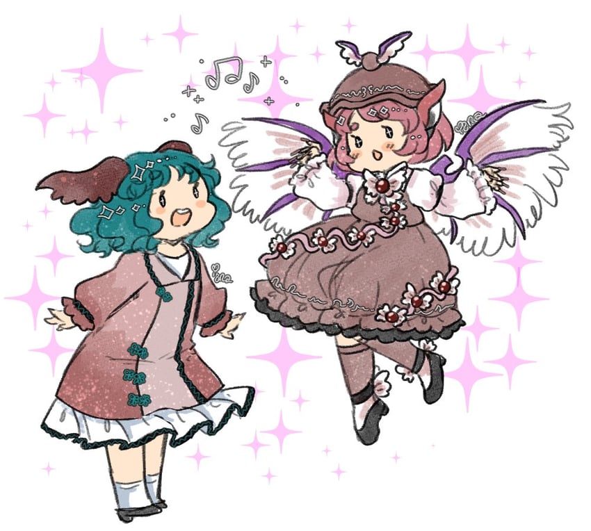 mystia lorelei and kasodani kyouko (touhou) drawn by aemulatorizrafel