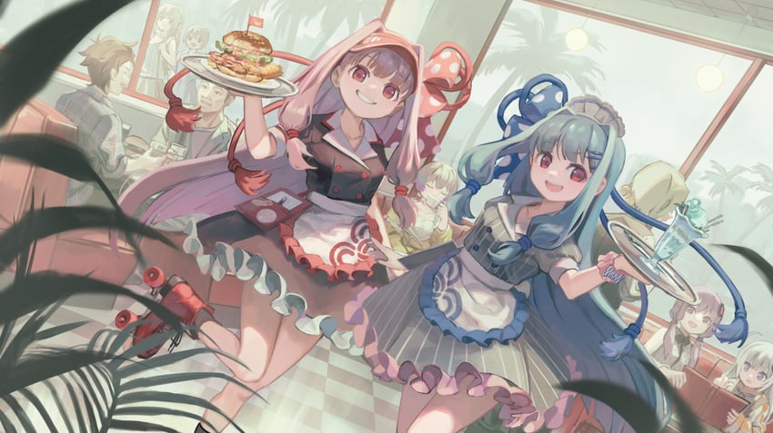 yuzuki yukari, kizuna akari, kotonoha akane, kotonoha aoi, iori yuzuru, and 5 more (voiceroid and 1 more) drawn by kyo_mizusawa