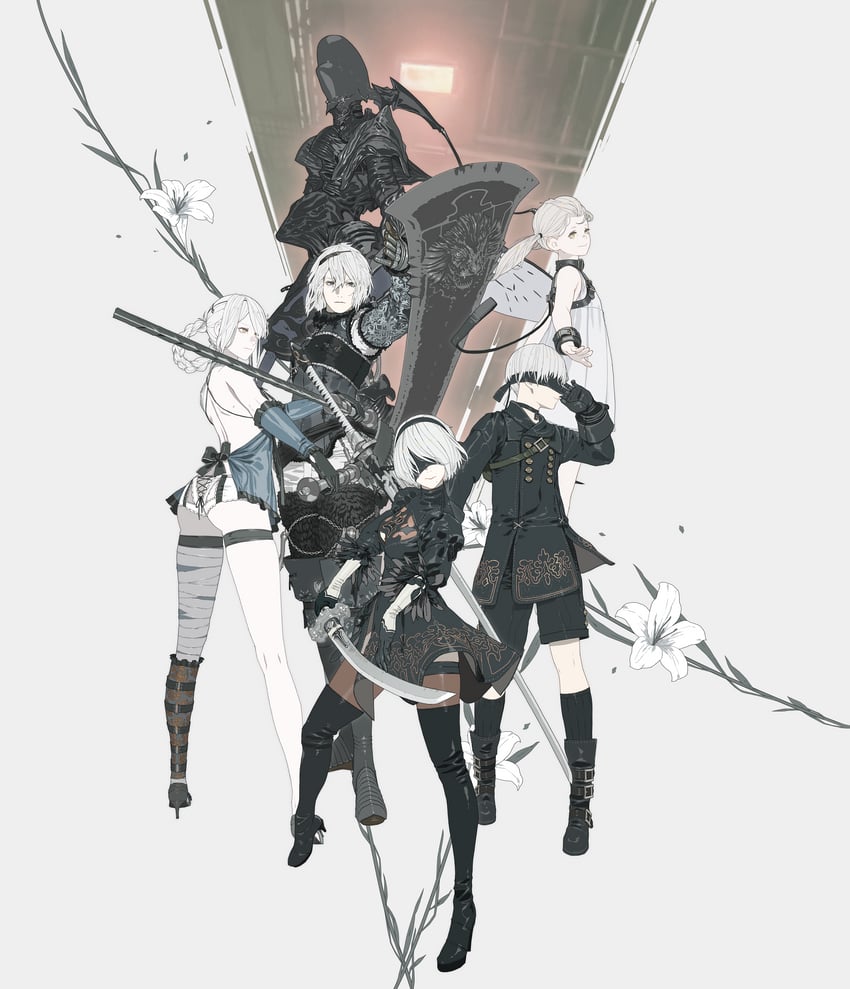 2b, 9s, kaine, nier, fio, and 1 more (nier:automata and 2 more)