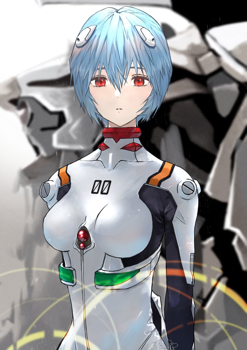 ayanami rei and eva 00 (neon genesis evangelion) drawn by neko_no_kedama