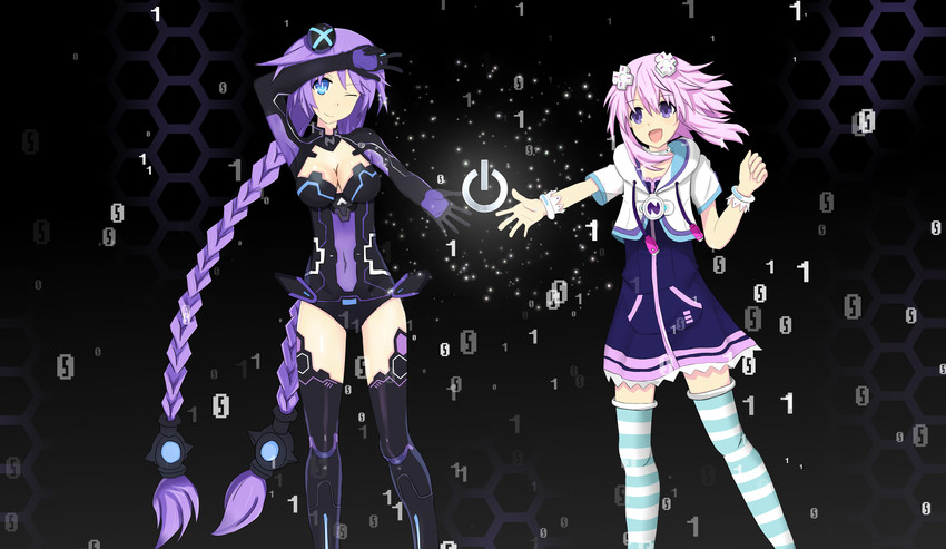 neptune and purple heart (neptune) drawn by michitype_0