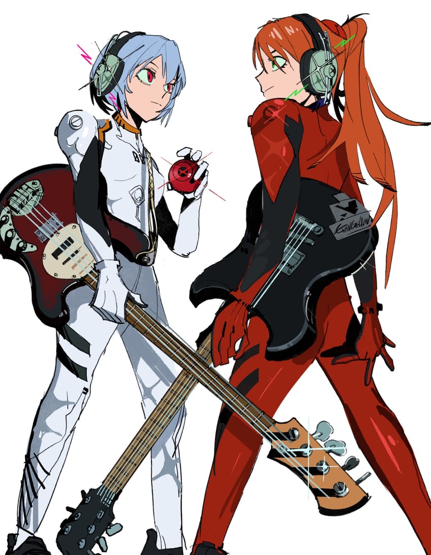souryuu asuka langley and ayanami rei (neon genesis evangelion) drawn by nineinsweet