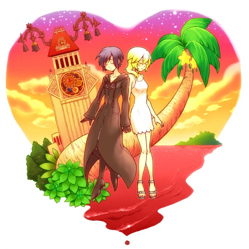 xion and namine (kingdom hearts and 1 more) drawn by banana_gyuunyuu