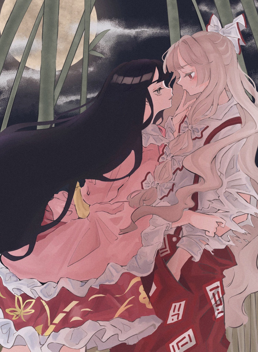 fujiwara no mokou and houraisan kaguya (touhou) drawn by chii_(pp0)