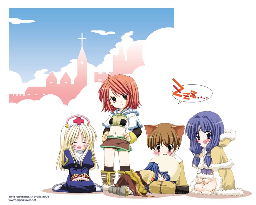 priest, acolyte, hunter, swordsman, and wizard (ragnarok online) drawn by nakajima_yuka