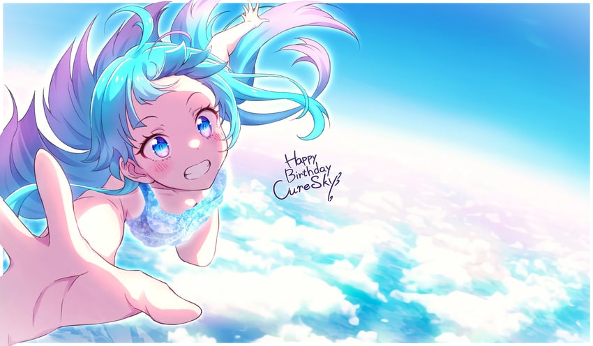 sora harewataru and cure sky (precure and 1 more) drawn by kyoutsuugengo