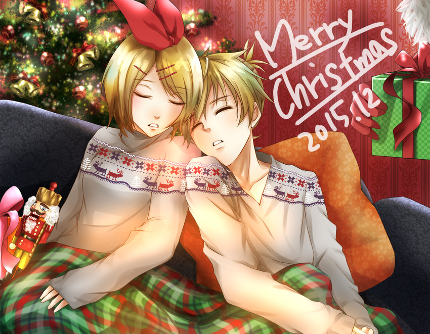 kagamine rin and kagamine len (vocaloid) drawn by suzaku_aruma_(alma-n)