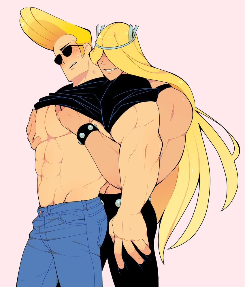 johnny bravo and valhallen (dexter's laboratory and 1 more) drawn by grunkleguts