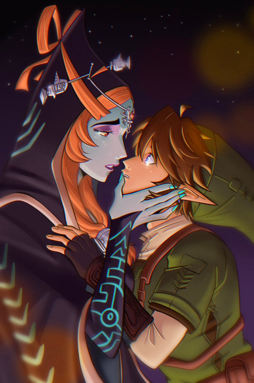 link and midna (the legend of zelda and 1 more) drawn by pichichustudio