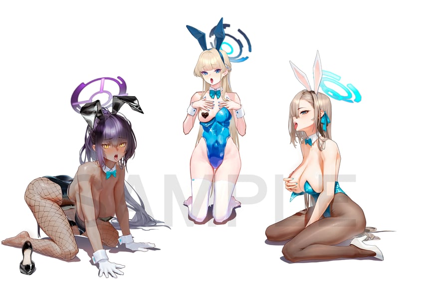 asuna, toki, and karin (blue archive) drawn by nereus_(ta03545)