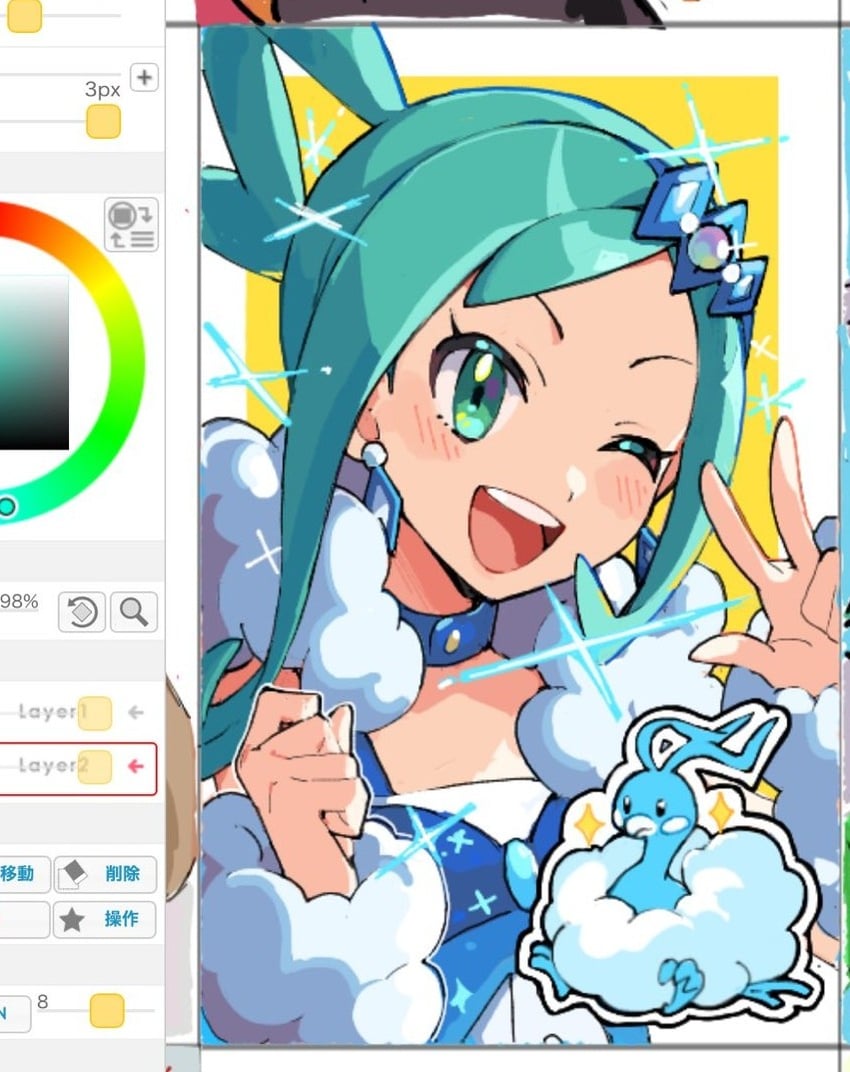 altaria and lisia (pokemon and 1 more) drawn by tako2_eaka