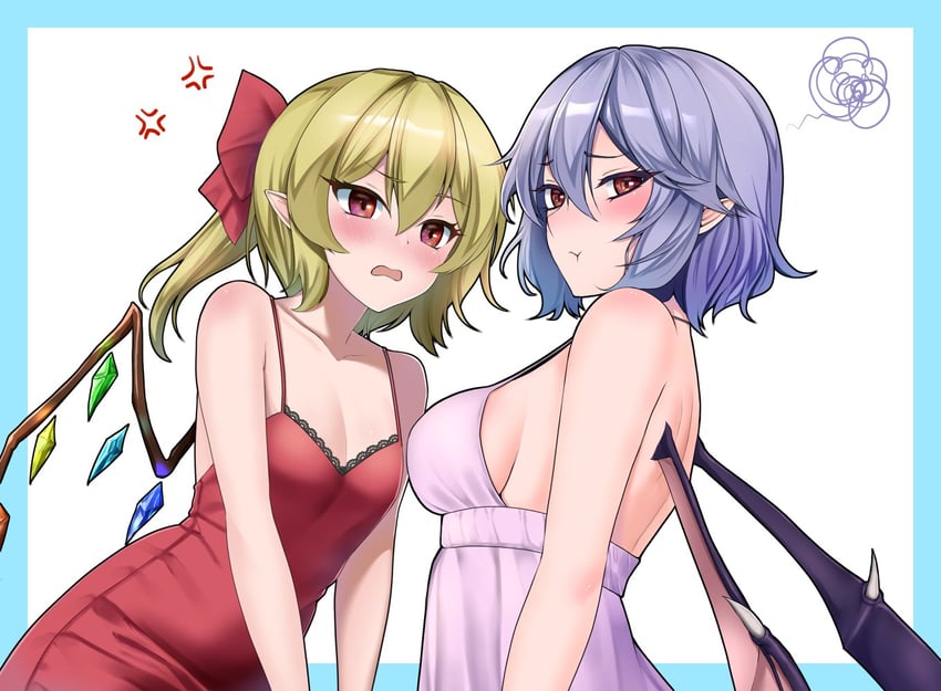 remilia scarlet and flandre scarlet (touhou) drawn by mattyakinako_(odango_imomushi)