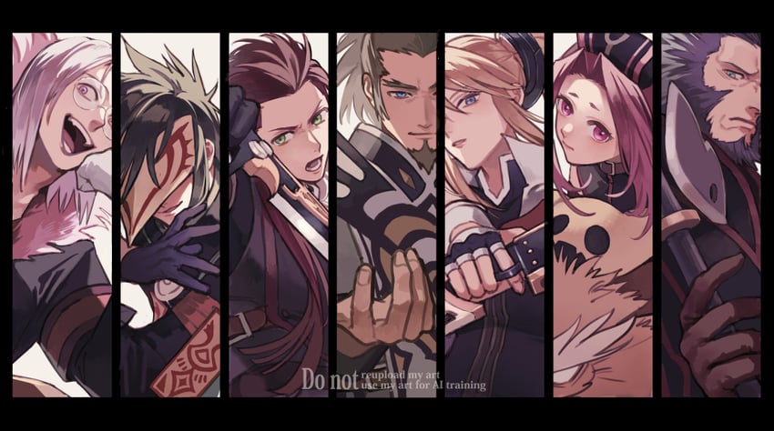 asch, arietta, sync, legretta, van grants, and 2 more (tales of and 1 more) drawn by meiji_(pecosyr5)