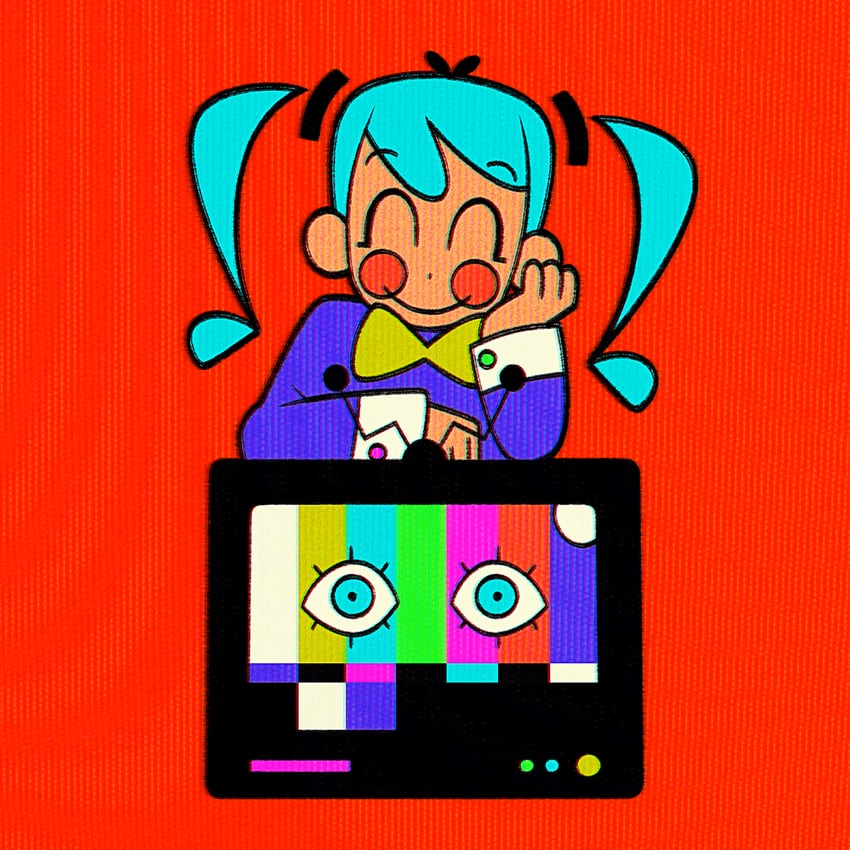 hatsune miku (vocaloid and 1 more) drawn by cryptidhermit