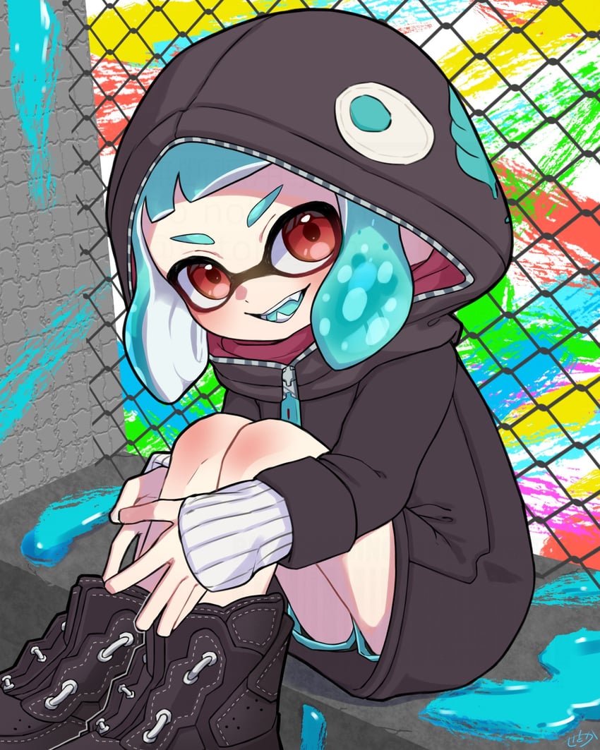 inkling player character and inkling girl (splatoon and 1 more) drawn by amakusa_setoka