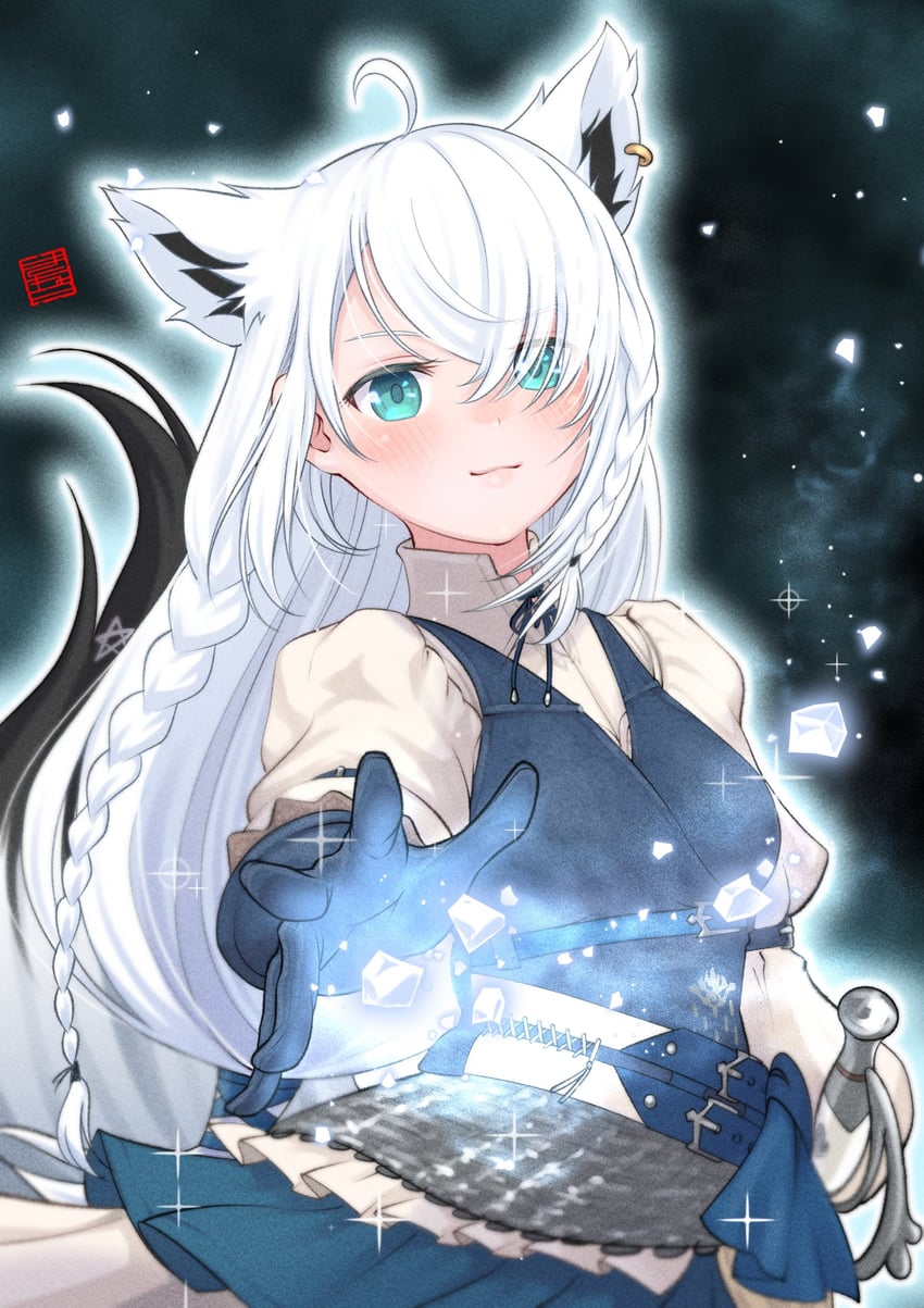 shirakami fubuki and jill warrick (hololive and 2 more) drawn by kineko9218