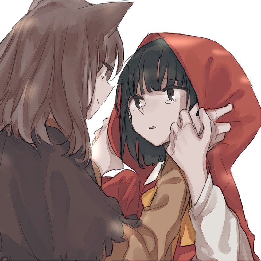 little red riding hood and big bad wolf (little red riding hood) drawn by inuko_(ink0425)