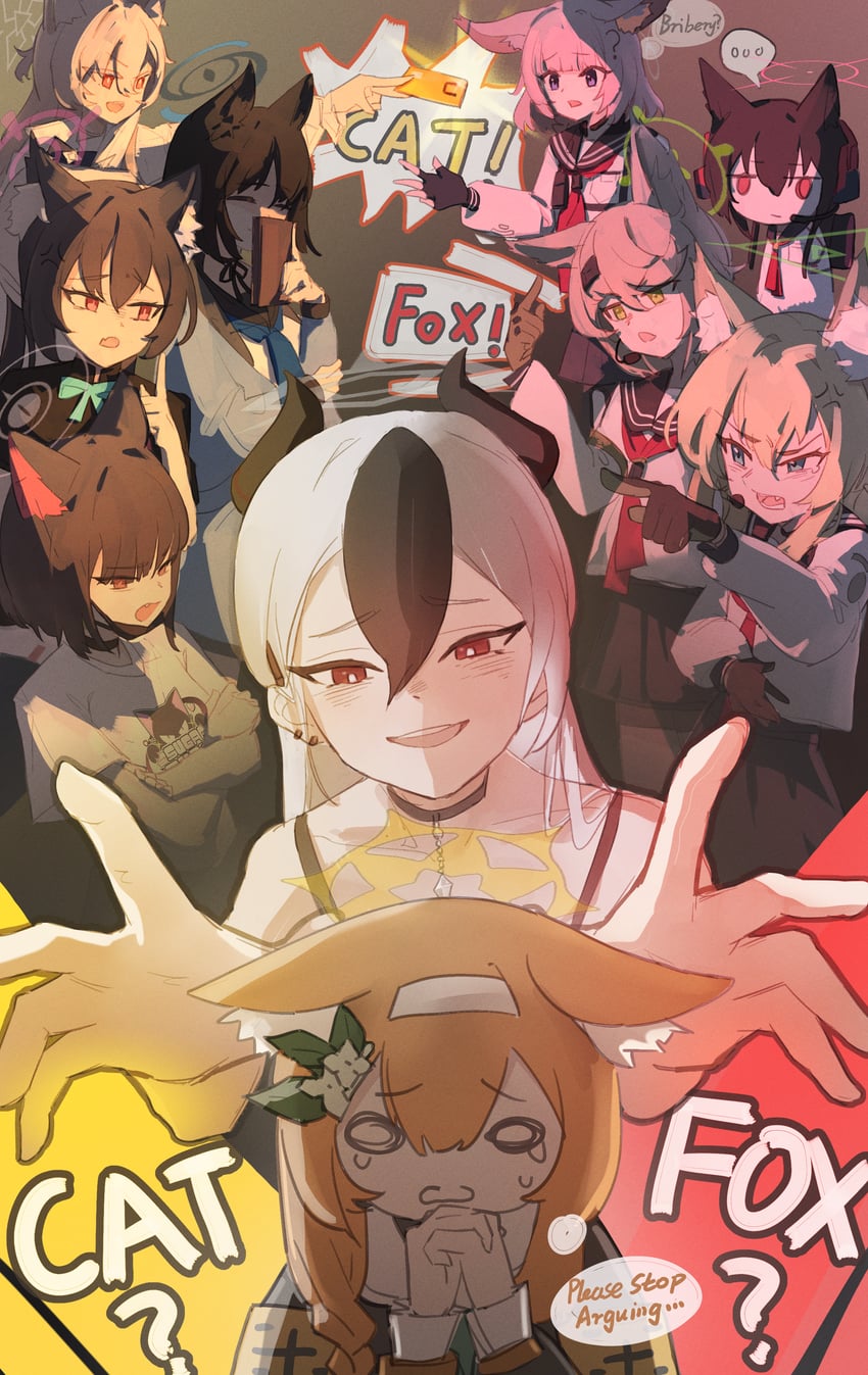 mari, kayoko, serika, kikyou, kazusa, and 5 more (blue archive) drawn by rescat