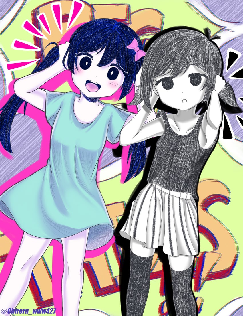 omori and aubrey (omori) drawn by chiroru_www427