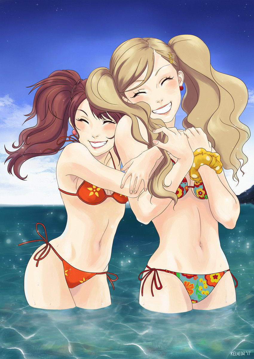 kujikawa rise and takamaki anne (persona and 2 more) drawn by eugenia_beilschmidt
