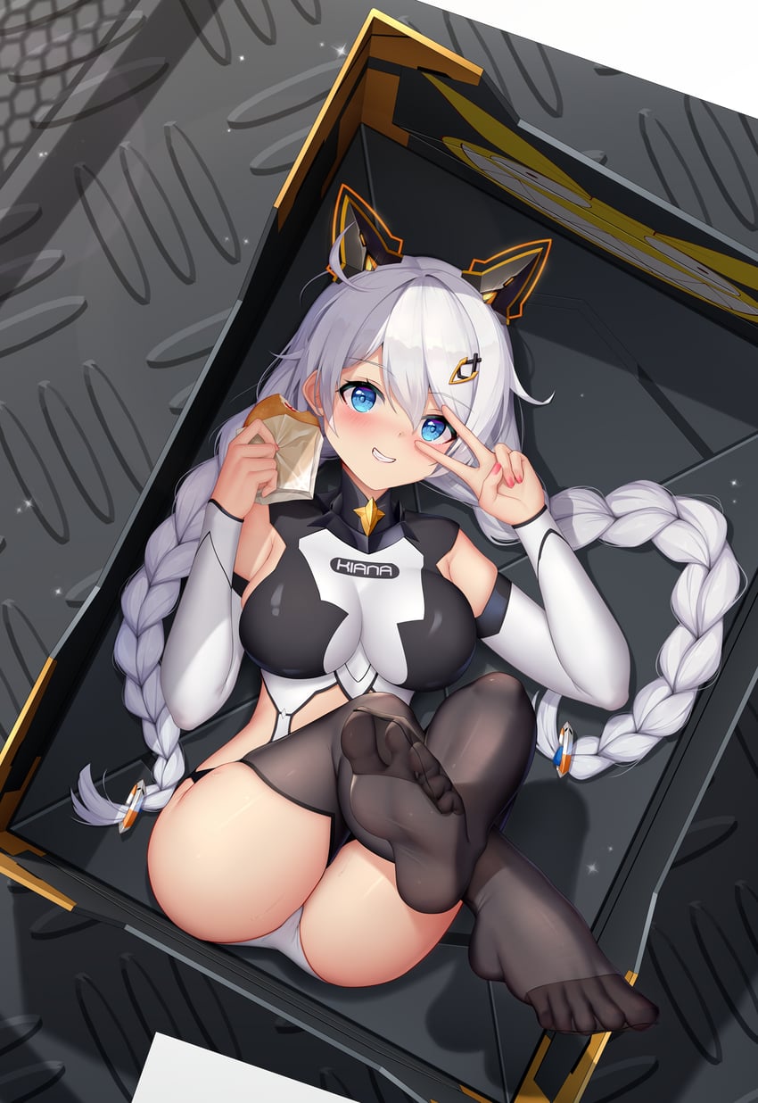 kiana kaslana and homu (honkai and 1 more) drawn by lrh0123