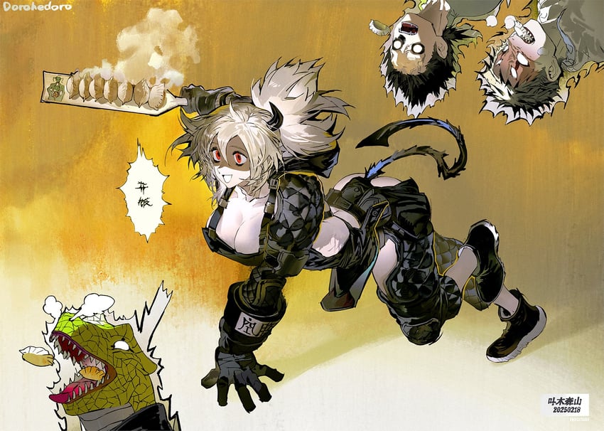 nikaidou, risu, curse, and kawajiri (dorohedoro) drawn by nano_(c175311)