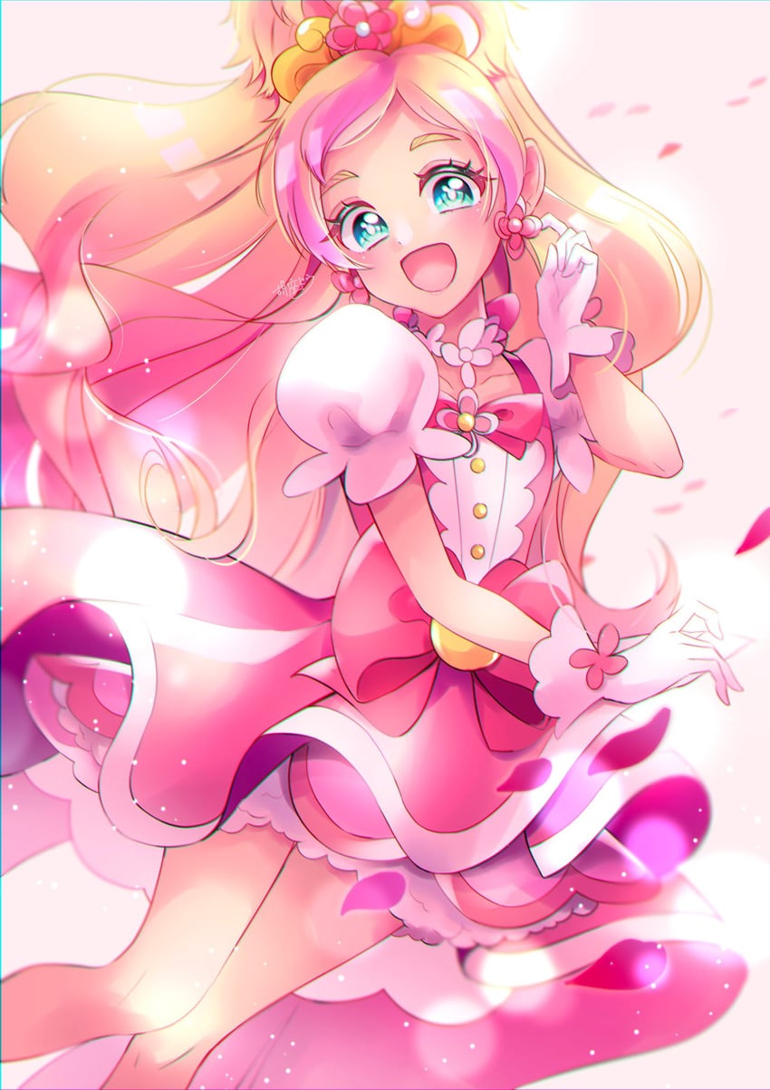 haruno haruka and cure flora (precure and 1 more) drawn by agura_dou
