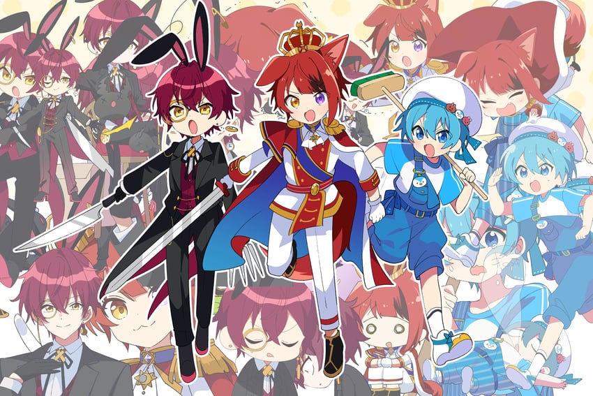 rinu, vau, and tigusakun (strawberry prince and 2 more) drawn by hutaba_haru