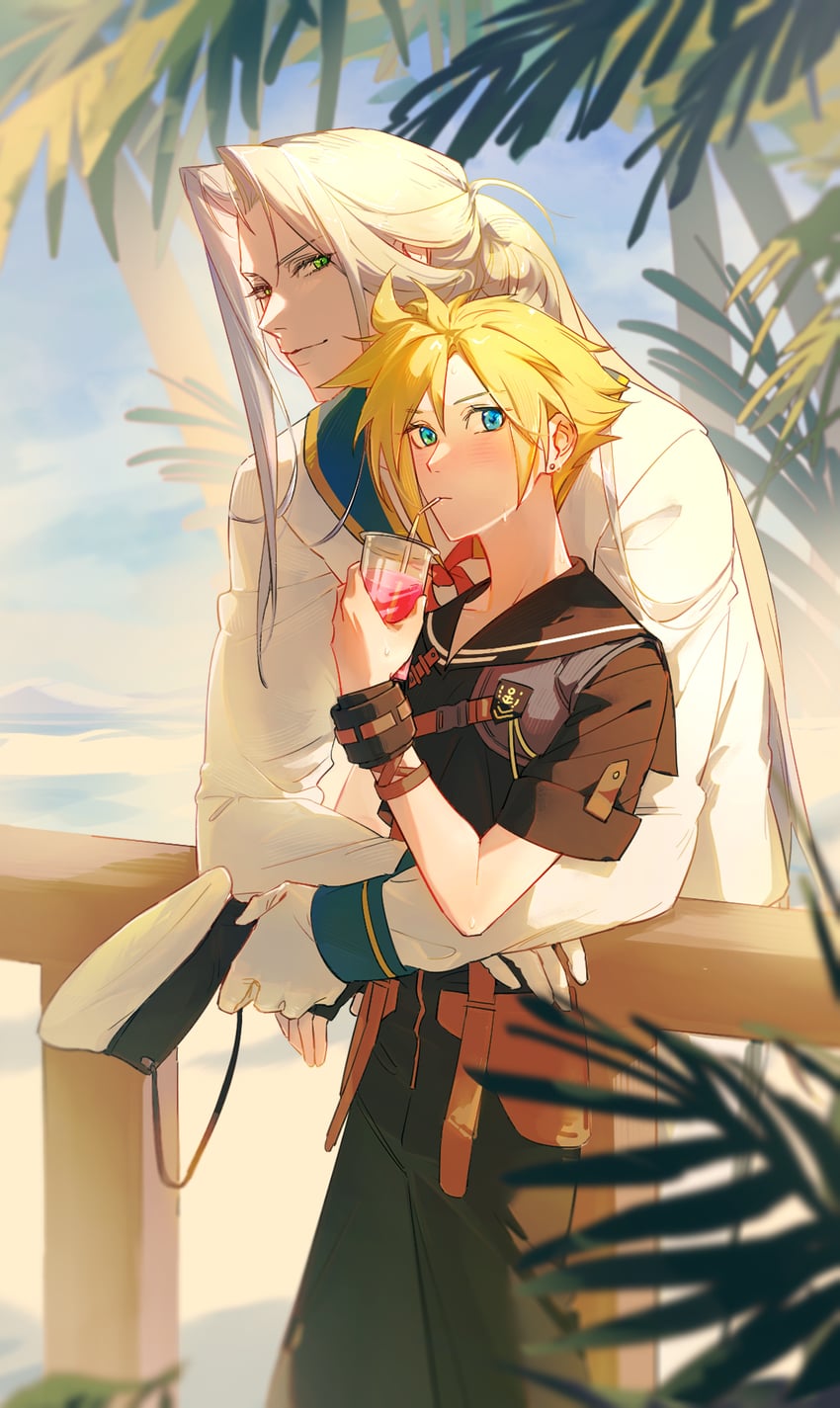 cloud strife and sephiroth (final fantasy and 2 more) drawn by lily_(shio1006)