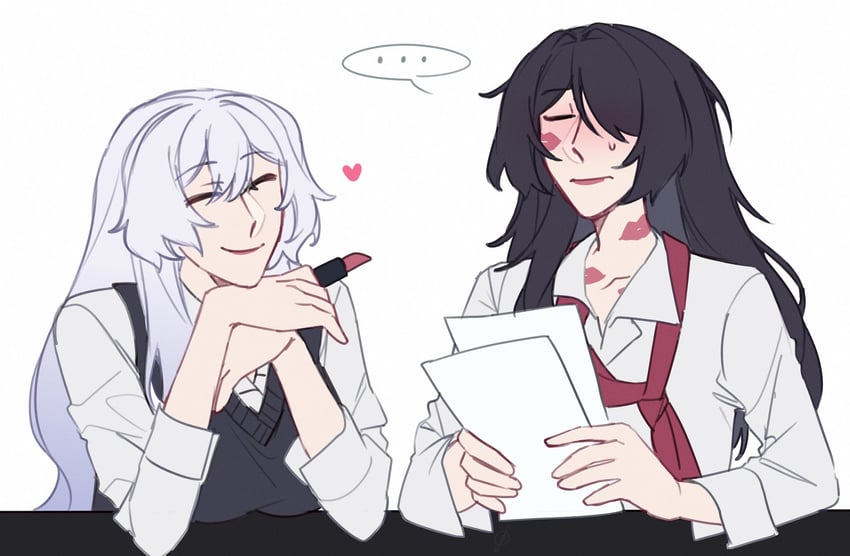 acheron and black swan (honkai and 1 more) drawn by charathegay
