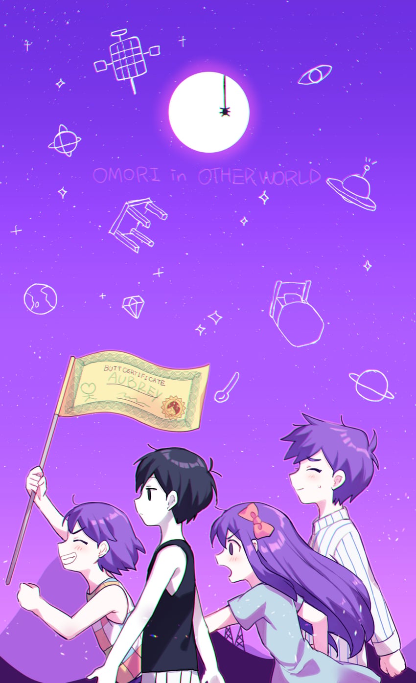 omori, aubrey, kel, and hero (omori) drawn by xox_xxxxxx