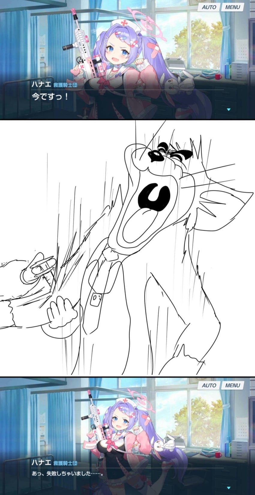 sensei, hanae, and tom (blue archive and 1 more) drawn by fj_roman