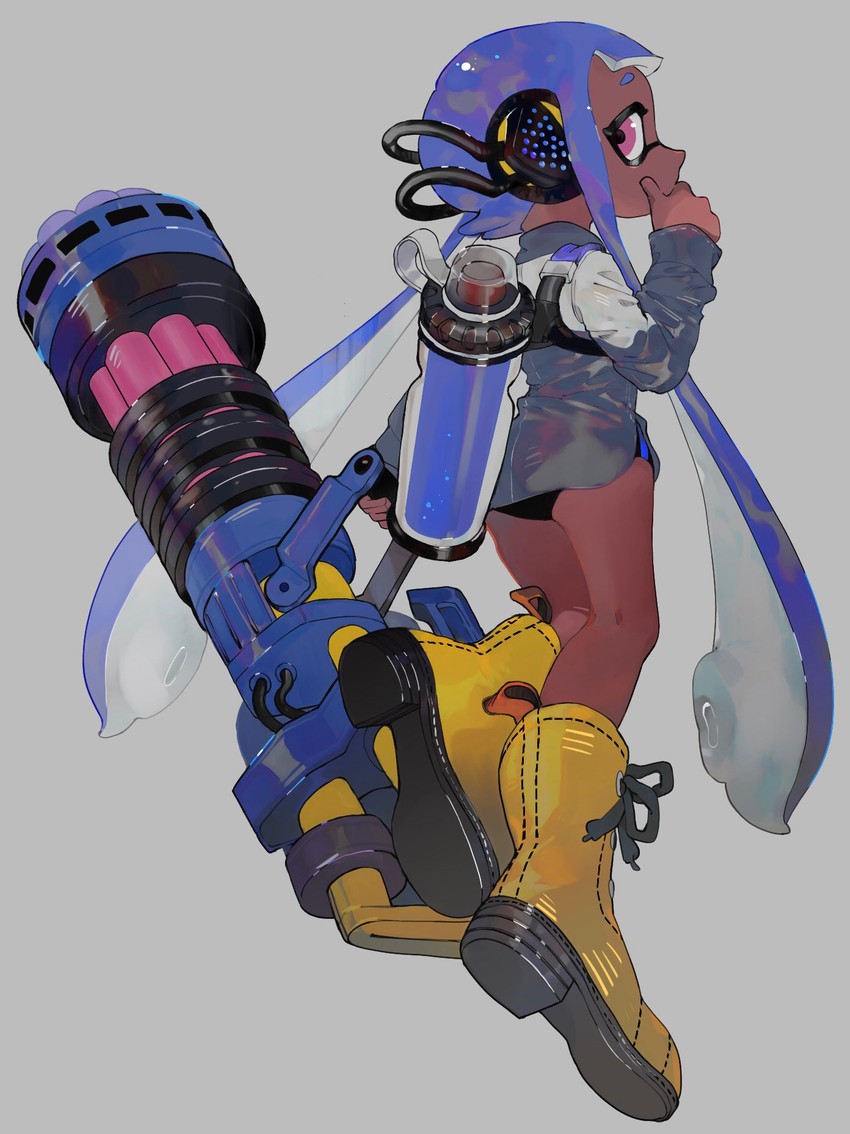 inkling player character and inkling girl (splatoon and 1 more) drawn by urutora