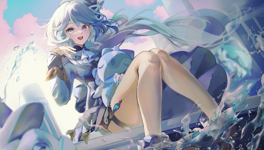furina and surintendante chevalmarin (genshin impact) drawn by mika_uni