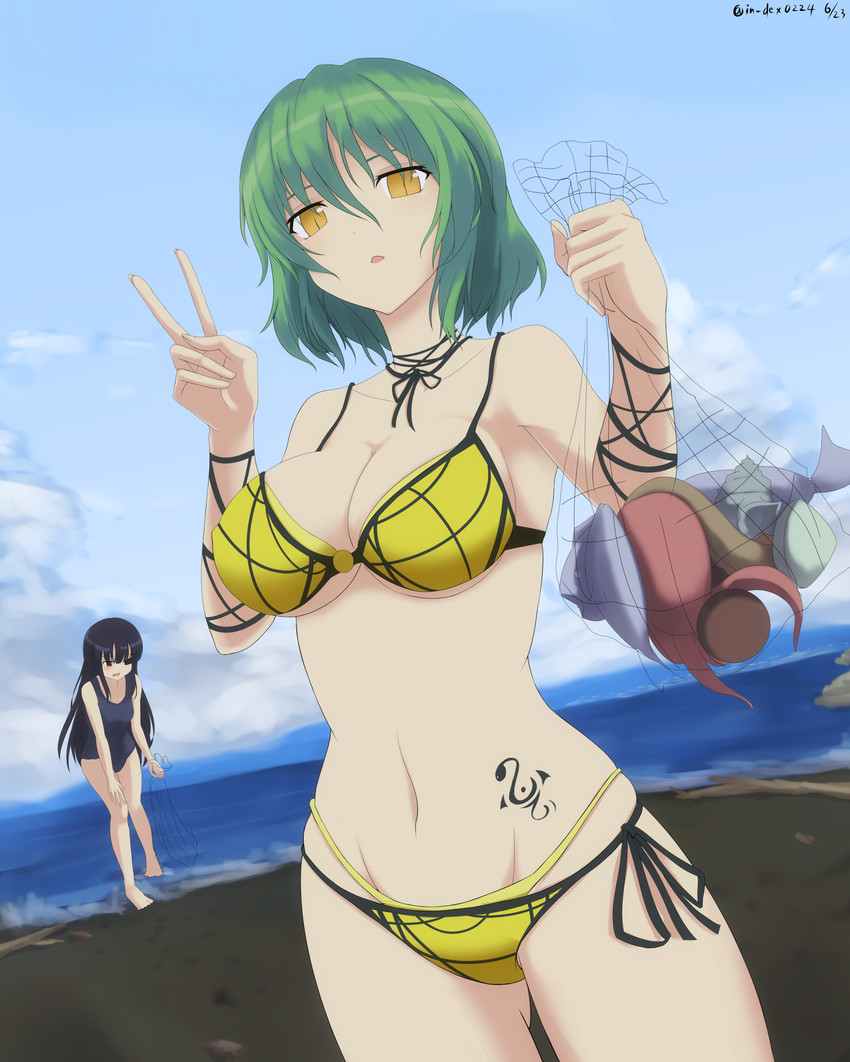hikage and mirai (senran kagura and 1 more) drawn by furiruno